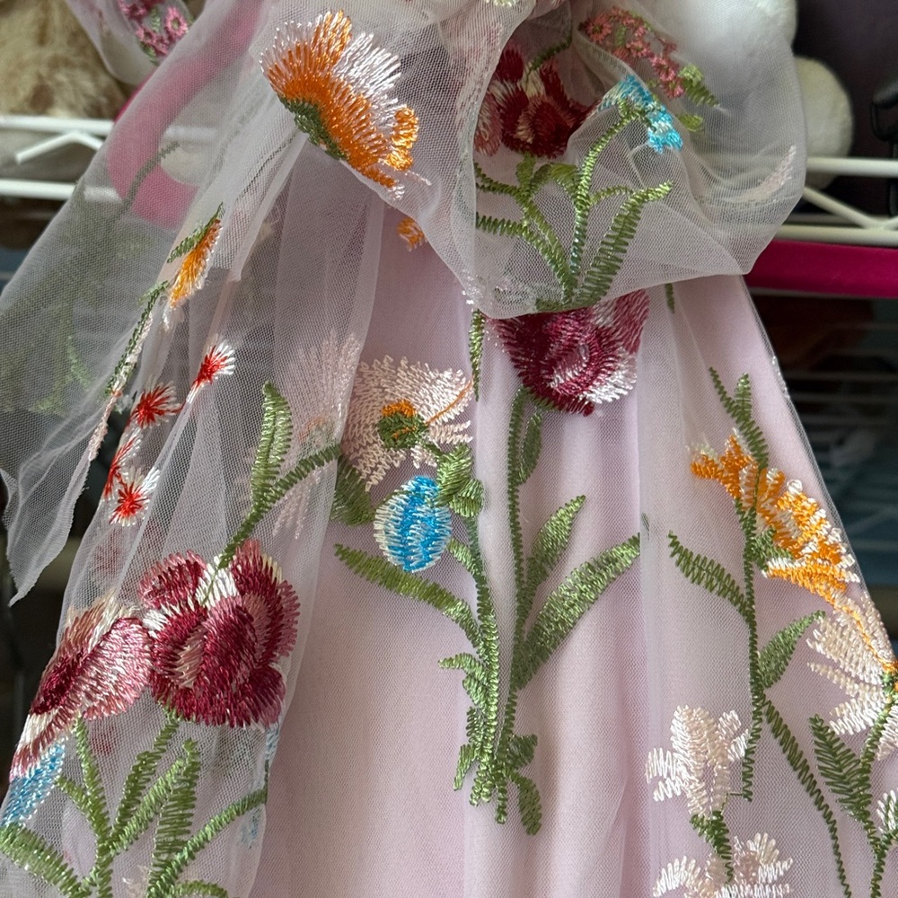JessaKae Floral Embroidered Pink Dress - Picture 5 of 5